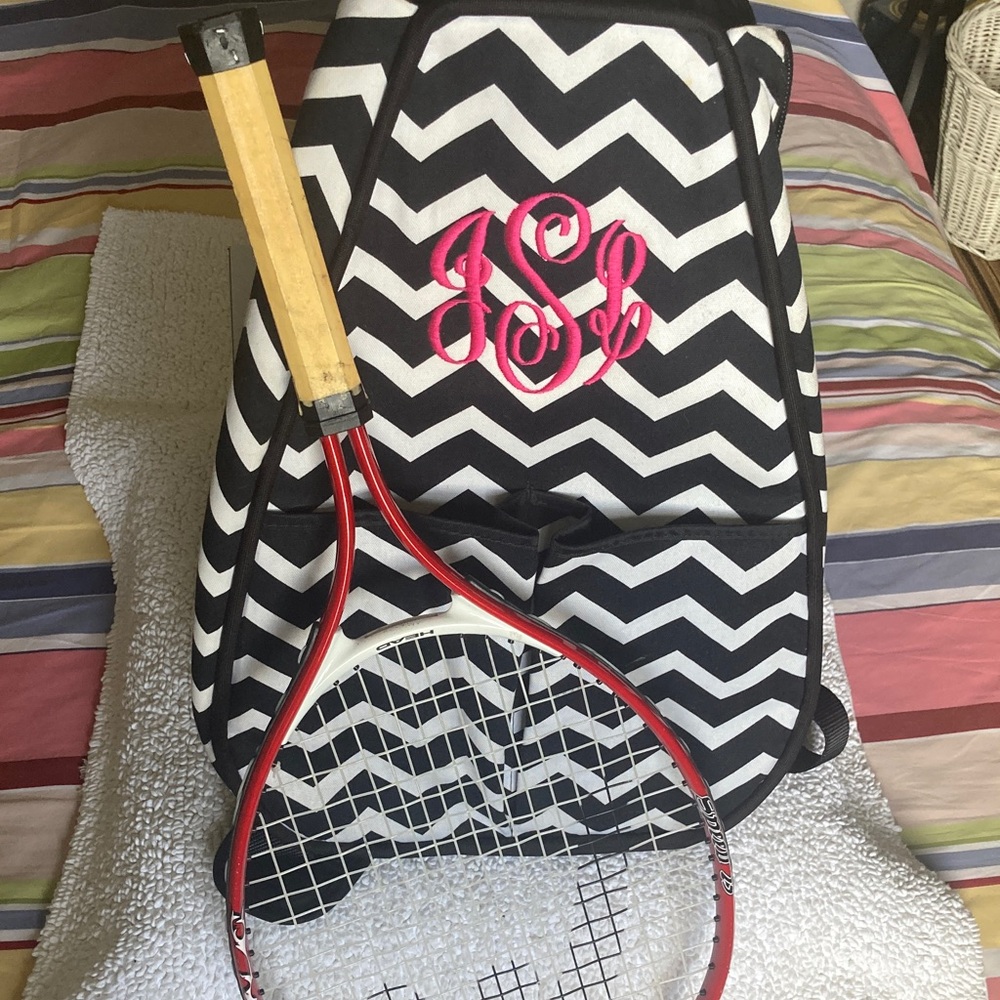 Chevron Patterned Black and White Shoulder Bag